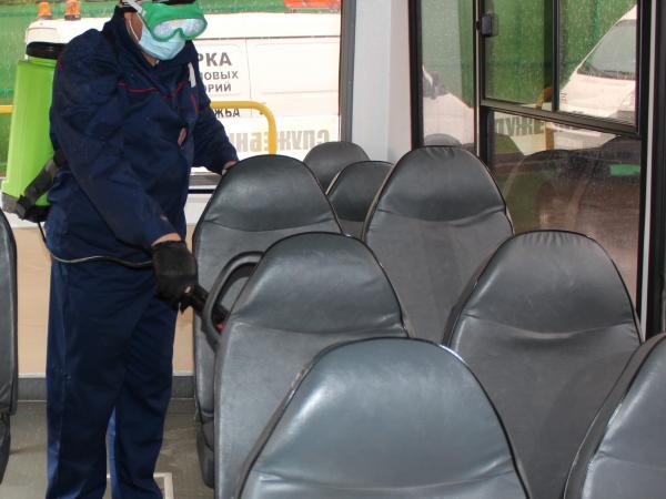 Автобусы Потапово проходят дезинфекцию